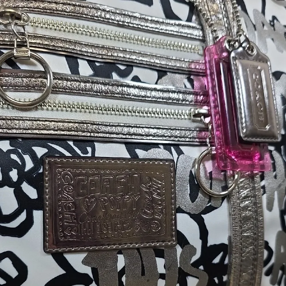 Coach Poppy Glam Tote With Matching Zip-Around Wallet - Picture 4 of 15